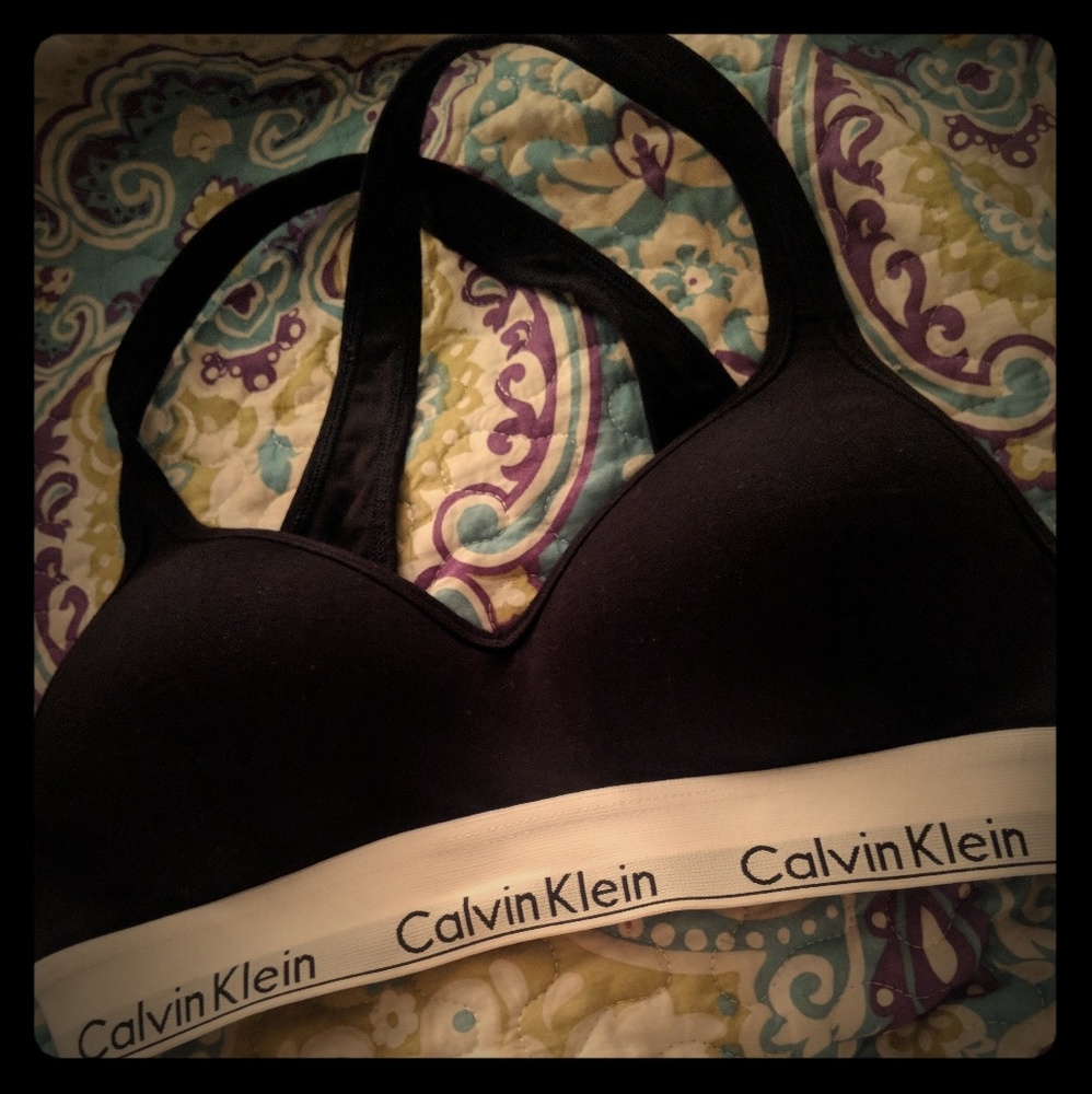 Calvin Klein crossed back bralette.